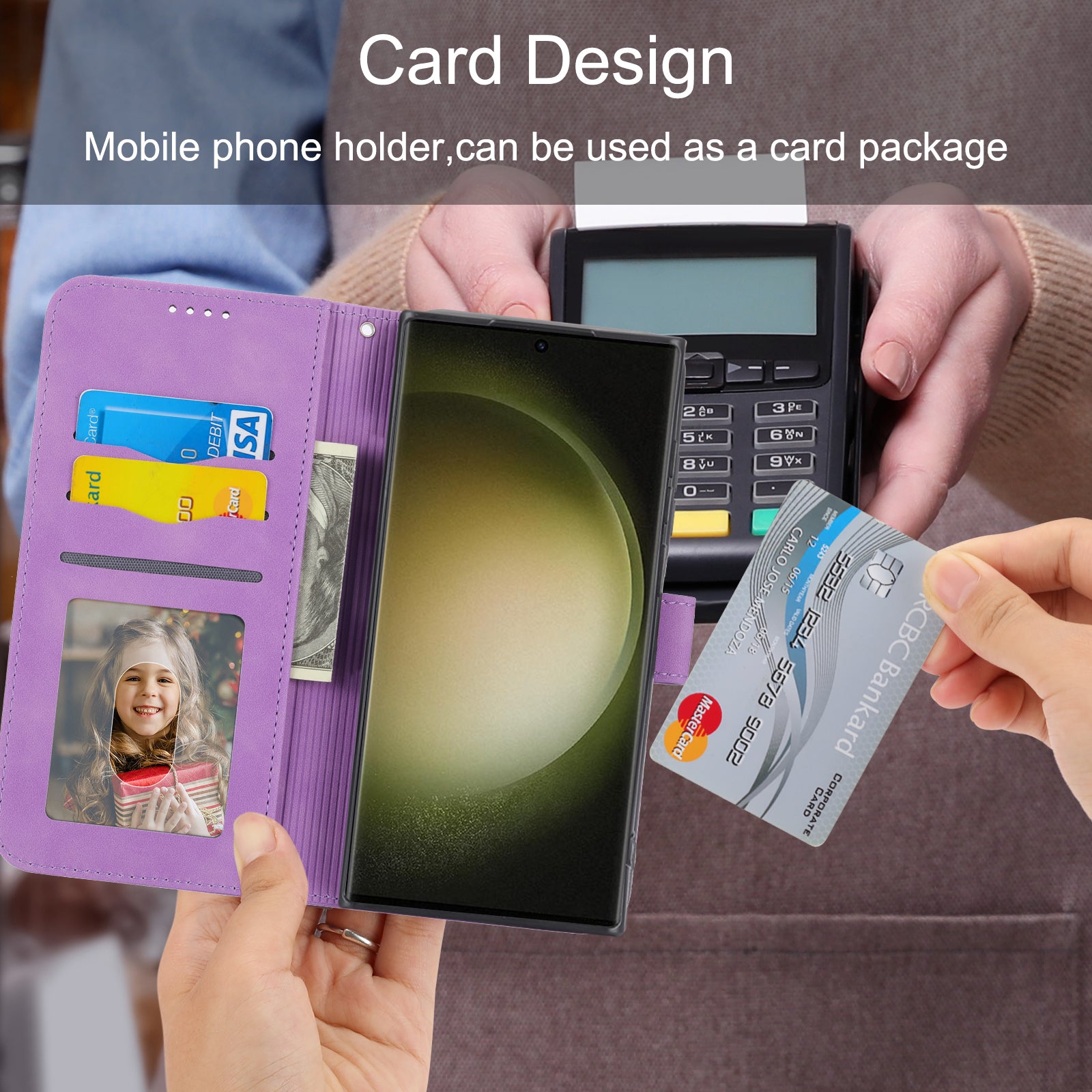 DIERFENG DF-03 Stand Wallet Phone Case for Samsung Galaxy S23 Ultra PU Leather Lines Imprinted Cell Phone Cover DIERFENG DF-03 Stand Wallet Phone Case for Samsung Galaxy S23 Ultra PU Leather Lines Imprinted Cell Phone Cover